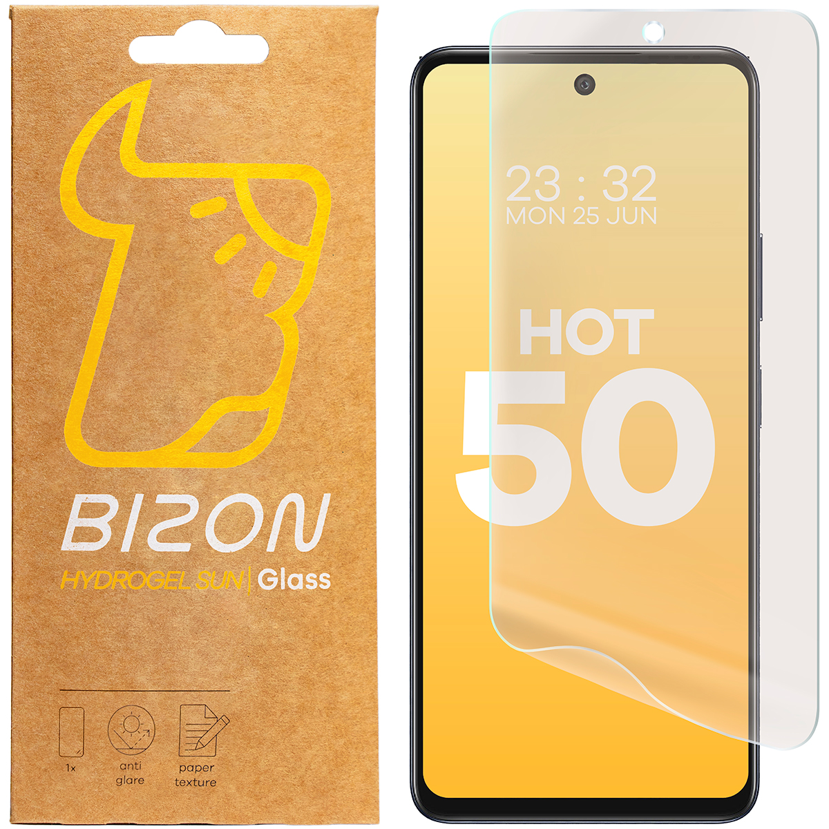 Folia matowa na ekran Bizon Film Sun Duo do Infinix Hot 50 4G, 2 sztuki